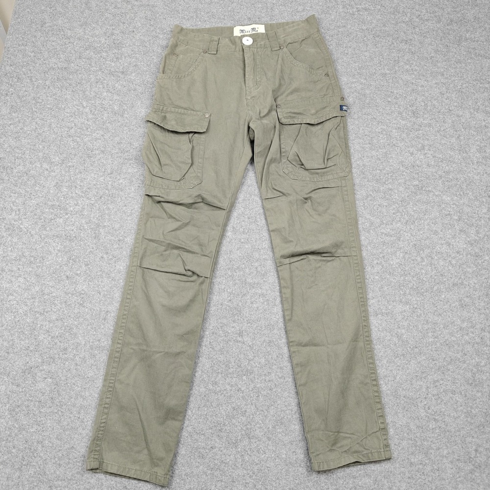 Miss Me Pants Teens 25 Green Twill Cargo Straight Leg Utility Pockets Casual